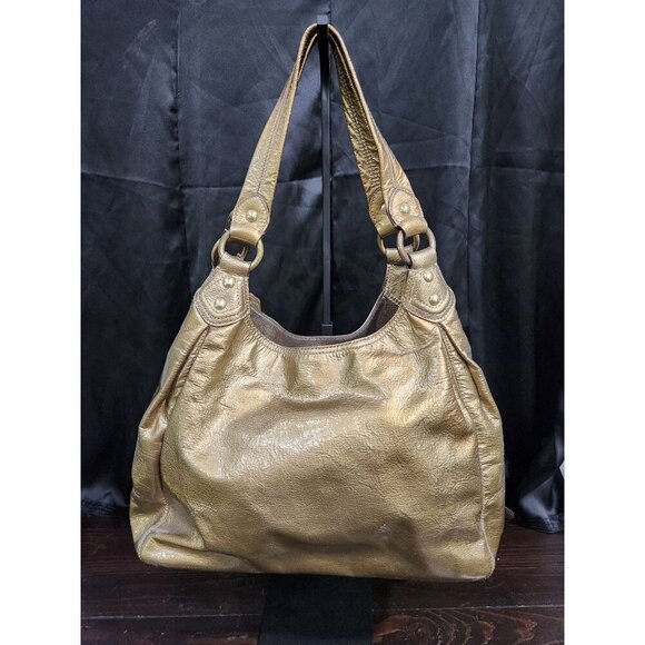 Authentic Coach Gold Patent Leather Maggie Hobo Shoulder Bag No. 14331-EUC - Picture 4 of 11